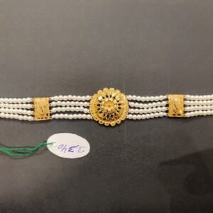 Elegant Pearl & Gold Choker Necklace