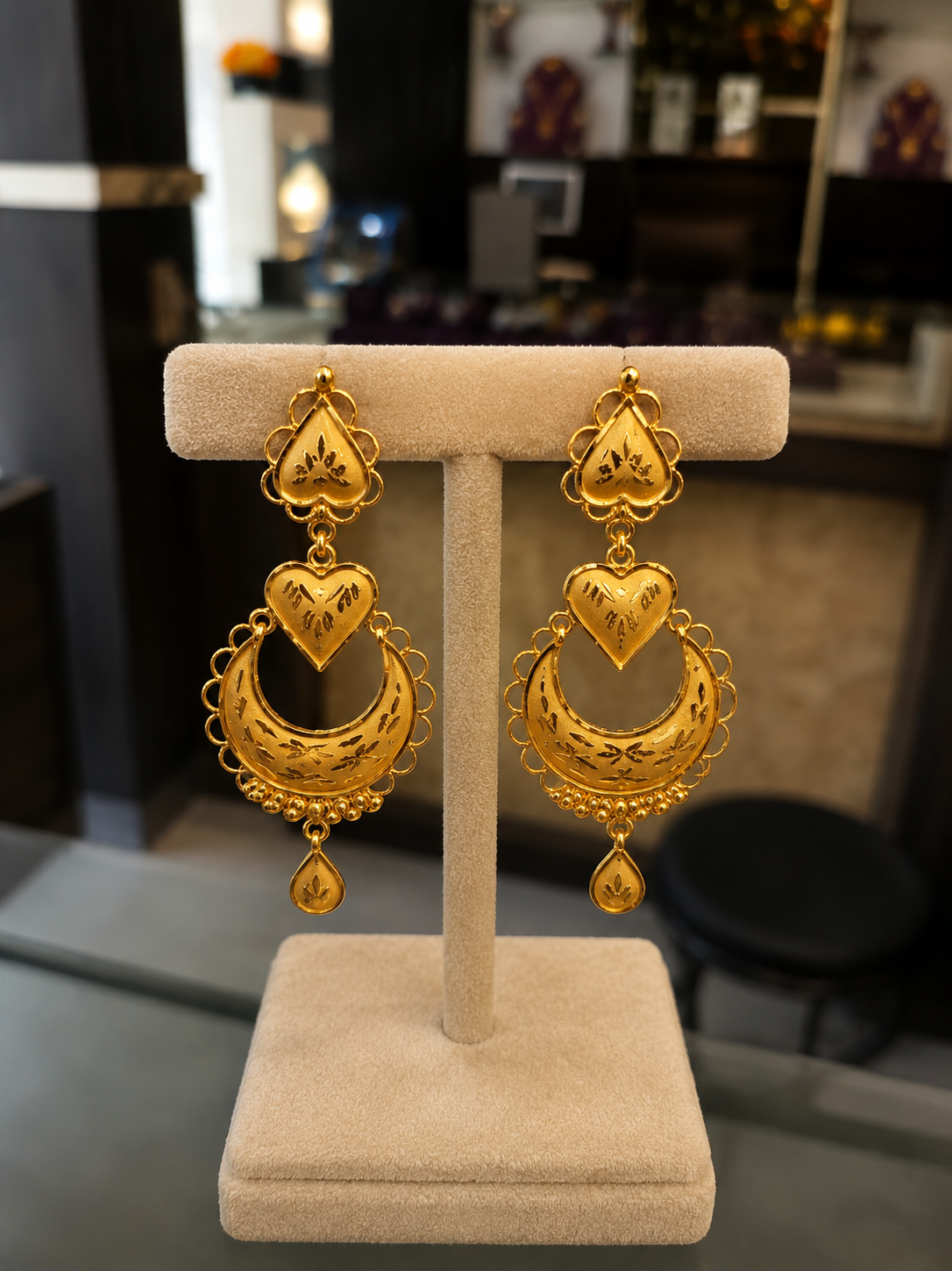 Vintage Style Handcrafted Gold Earrings
