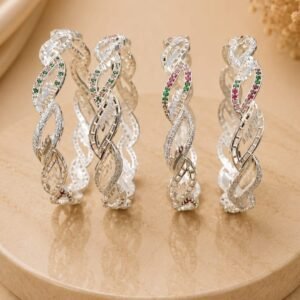 Modern Queen Silver Bangles