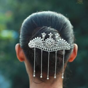 Pure Silver Traditional Hair Bun Clip