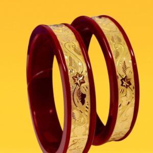 Elegant Bengali Gold Pola Set