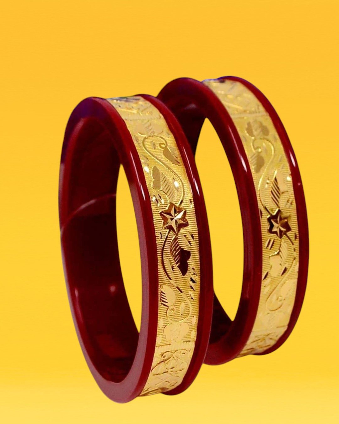 Elegant Bengali Gold Pola Set