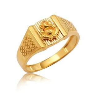 Yellow Gold Ring - Intricate Design, Perfect Gift For Men