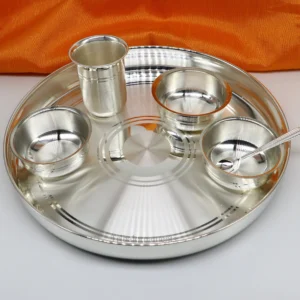 Silver baby food dining set