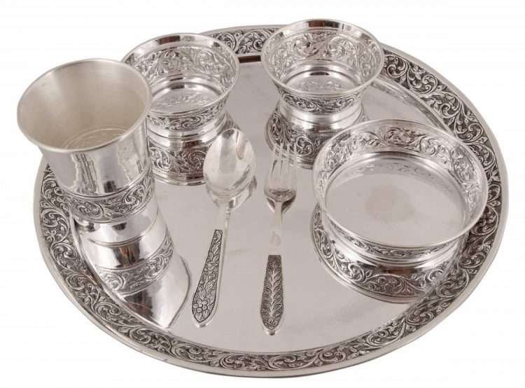Traditional Silver Baby Food Set
